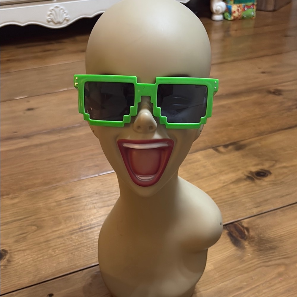 Mine Craft Pixelated Green Sunglasses
